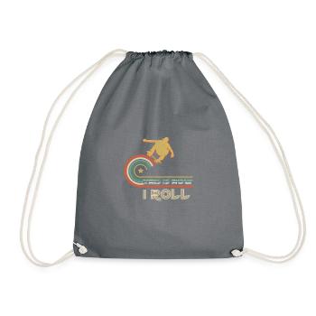 Vintage Retro This Is How I Roll Skate Board - Drawstring Bag - grey - Front