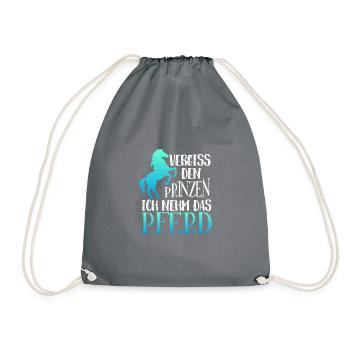 Forget the prince I take the horse prince - Drawstring Bag - grey - Front
