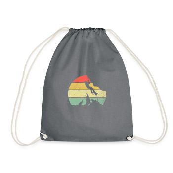 Climbing gift mountaineering mountain - Drawstring Bag - grey - Front