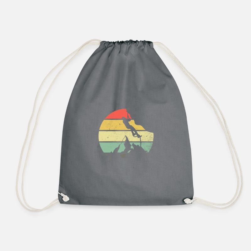 Klettern Geschenk Bergsteigen Berg - Turnbeutel - Grau