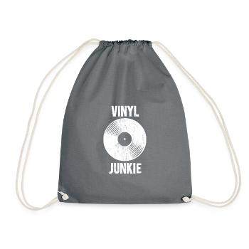 Vinyl Junkie - Drawstring Bag - grey - Front