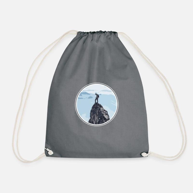 Bergsteigen Geschenk Bergsteiger Klettern Gipfel - Turnbeutel - Grau