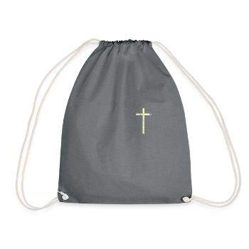 Minimalist Jesus Cross - Drawstring Bag - grey - Front