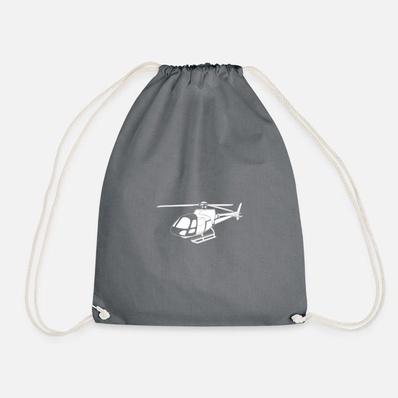 helicopter hubschrauber - Turnbeutel - Grau