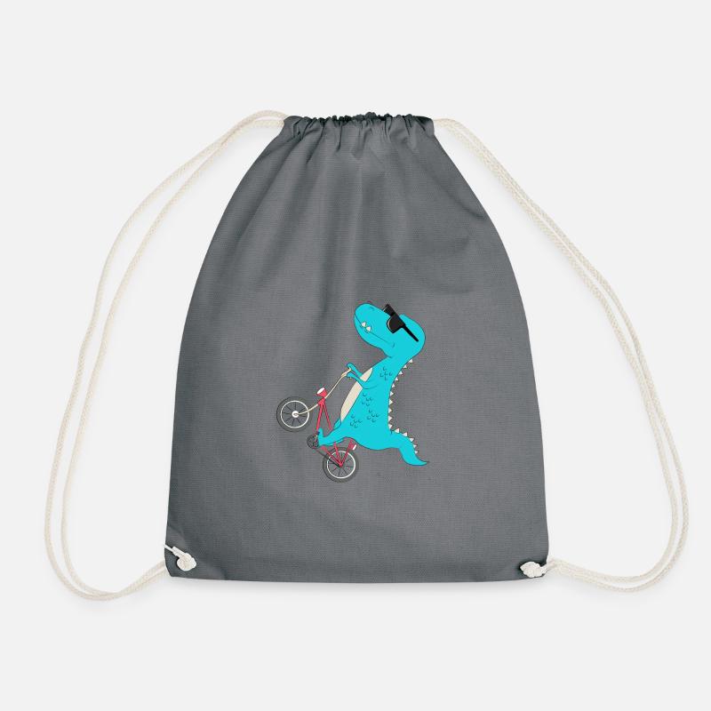 T-Rex Biker - Turnbeutel - Grau