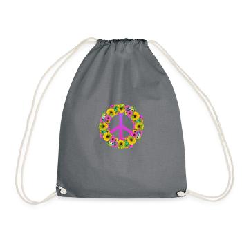 Flower Power Peace Hippie des années 60 - Sac de sport léger - gris - Devant