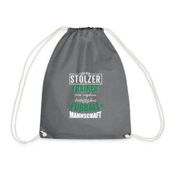 Stolzer Trainer Fantastisch Fußball Team Geschenk - Turnbeutel - Grau - Vorne