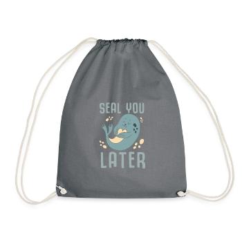 Seal - Drawstring Bag - grey - Front