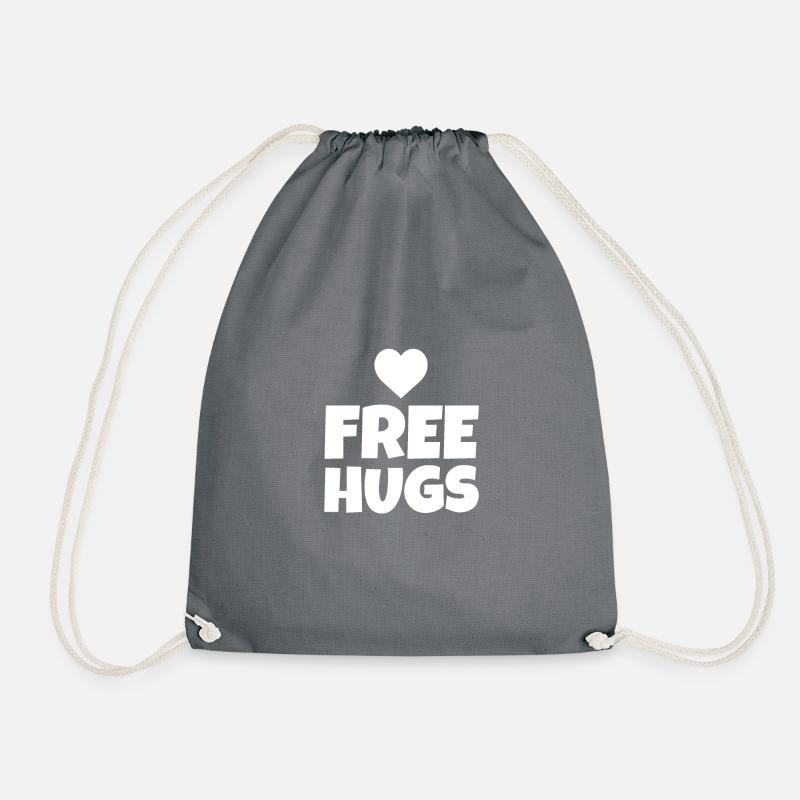 FREE HUGS - Turnbeutel - Grau