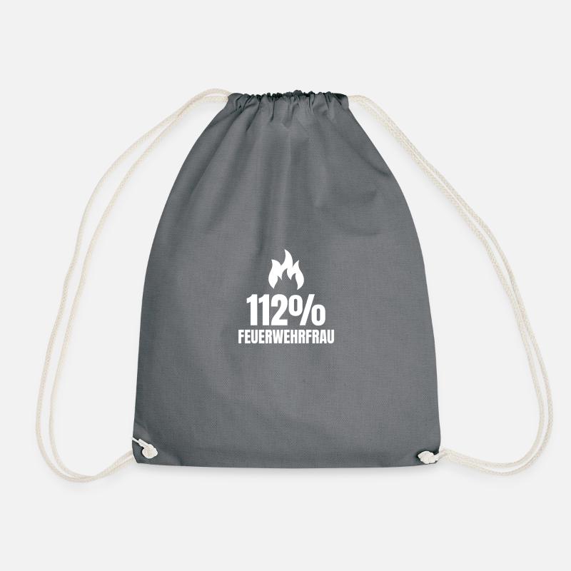 112 FEUERWEHRFRAU - Turnbeutel - Grau