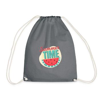Watermelon Summer Time T-Shirt - Drawstring Bag - grey - Front