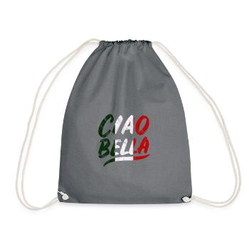 cadeau football football drapeau italien ciao bella - Sac de sport léger - gris - Devant