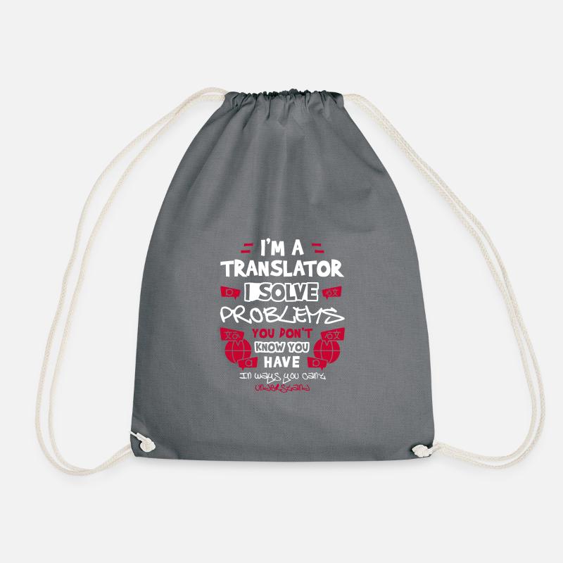Translator - Drawstring Bag - grey