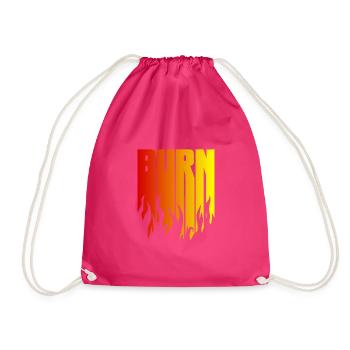 BURN - die schwarze Flamme brennt - Turnbeutel - Fuchsia - Vorne
