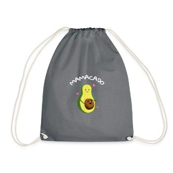 Mamacado Avocado Mama Pregnant Baby Shower T Shirt - Drawstring Bag - grey - Front