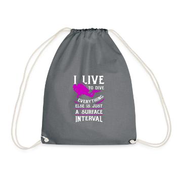 Dive - Drawstring Bag - grey - Front