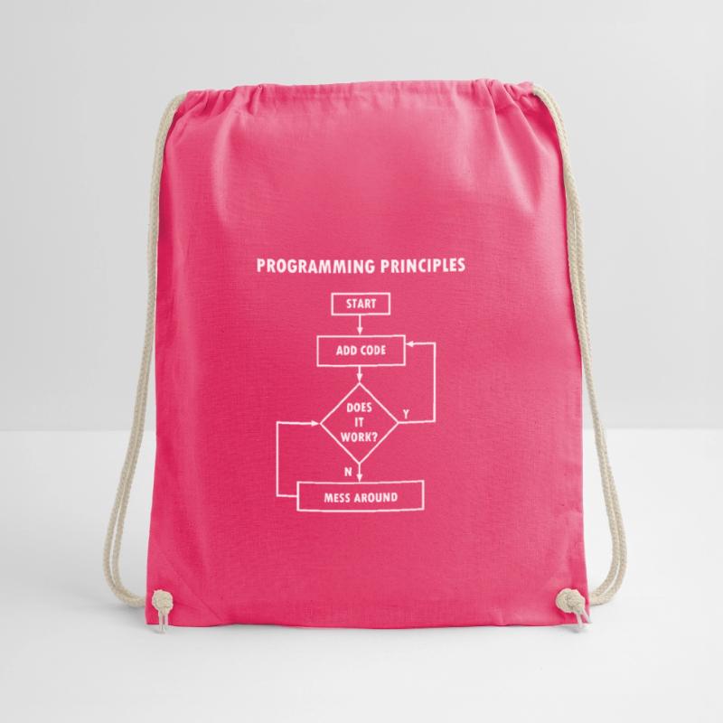 Programming principles computer science nerd Drawstring Bag