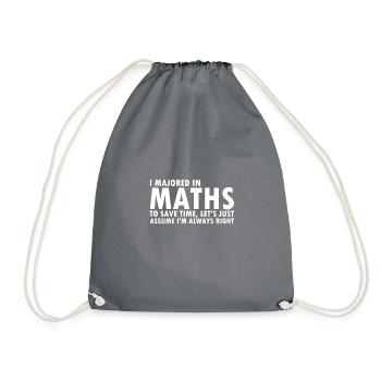 Lustiger Mathe Spruch Abschluss Nerd Mathematiker - Turnbeutel - Grau - Vorne