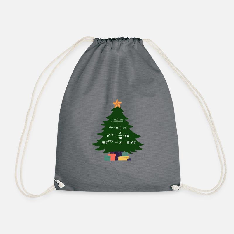 Mathematician Gift Christmas Merry X-Mas Nerd - Drawstring Bag - grey
