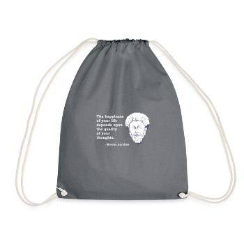 Marcus Aurelius Quote Philosophy Philosopher Stoic - Drawstring Bag - grey - Front