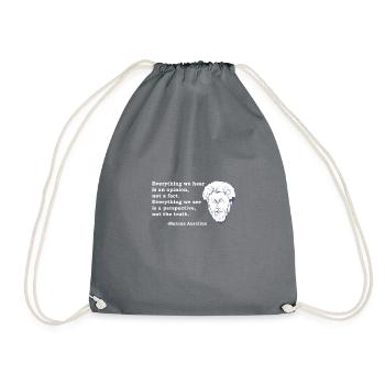 Marcus Aurelius Quote Philosophy Philosopher Stoic - Drawstring Bag - grey - Front