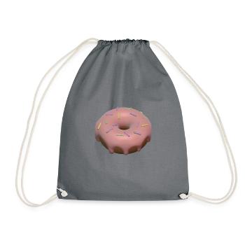 3d donut - Drawstring Bag - grey - Front