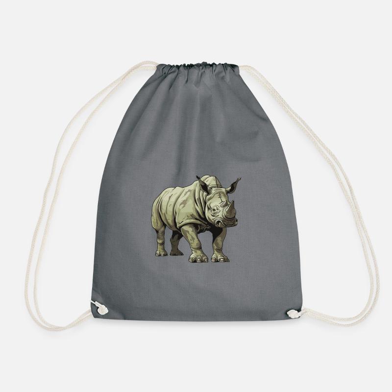 Nashorn Tier - Turnbeutel - Grau