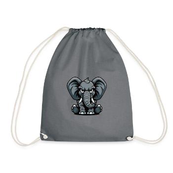 Elephant Comic - Drawstring Bag - grey - Front