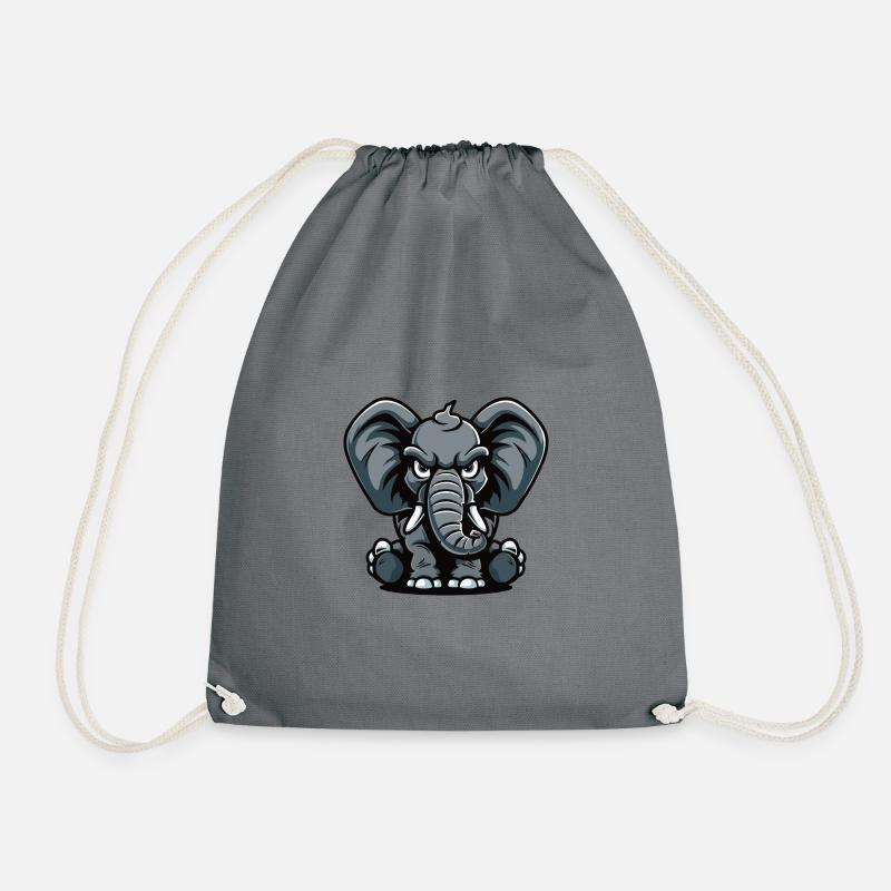Elefant Comic - Turnbeutel - Grau