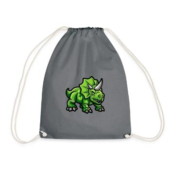 Dinosaur triceratops Comic - Drawstring Bag - grey - Front