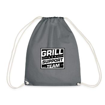 Grill Support Team Grillen Spruch - Turnbeutel - Grau - Vorne