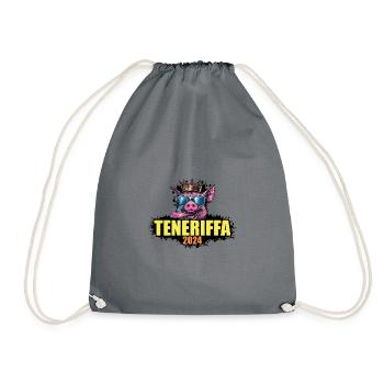 Teneriffa 2024 Schwein - Turnbeutel - Grau - Vorne