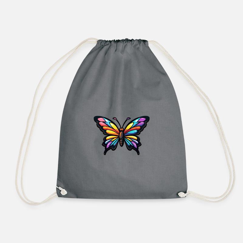 Schmetterling Comic - Turnbeutel - Grau
