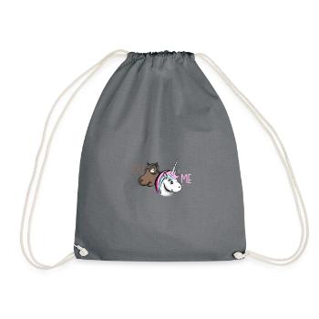 Süßes Einhorn Pferde Glitzer Mädchen Baby Geschenk - Turnbeutel - Grau - Vorne