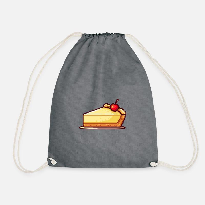 Käsekuchen Pixel - Turnbeutel - Grau