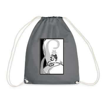chat - Sac de sport léger - gris - Devant