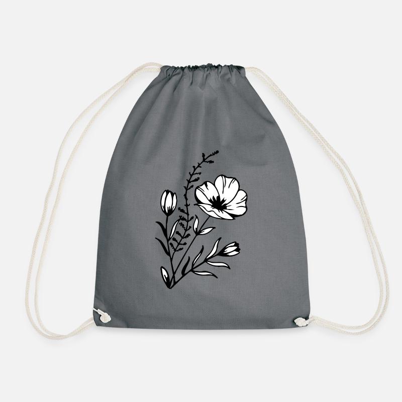 Flower power - Drawstring Bag - grey