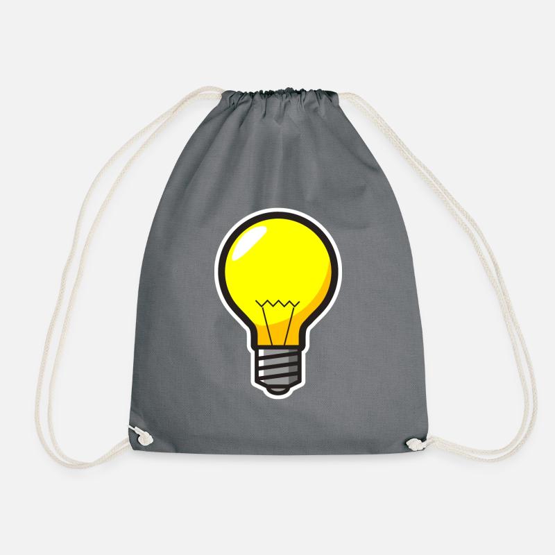 Glühbirne Licht Lampe Idee - Turnbeutel - Grau