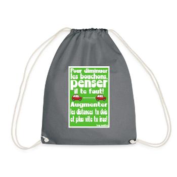 Pour diminuer les bouchons, penser il te faut !972 - Sac de sport léger - gris - Devant