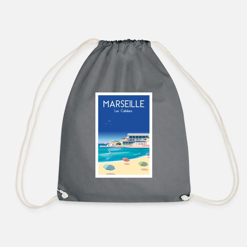 MARSEILLE THE CATALANS - Drawstring Bag - grey