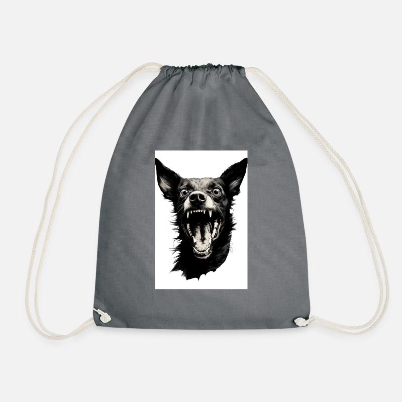 Wütender Schwarzer Hund - Turnbeutel - Grau