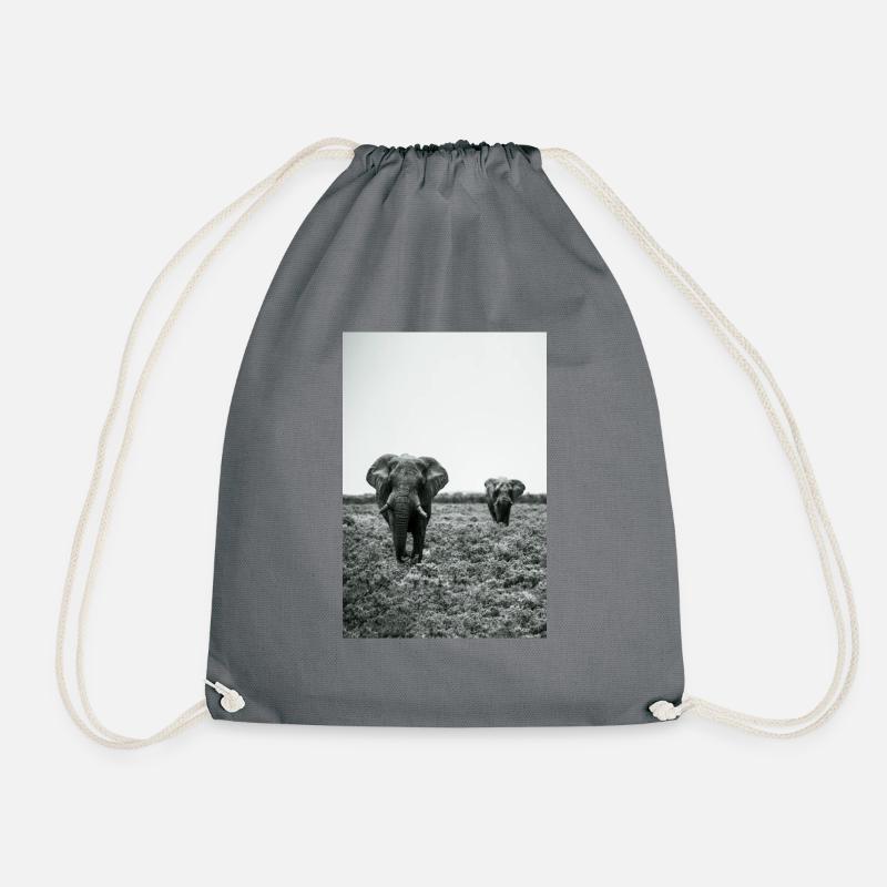 Namibia Elephants Etosha - Drawstring Bag - grey