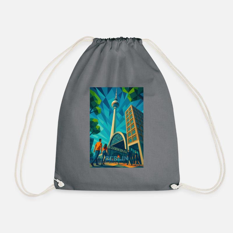Berlin ALEXANDERPLATZ – Icon in Motion - Drawstring Bag - grey