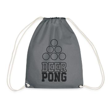 Bier Pong Logo 7 - Turnbeutel - Grau - Vorne