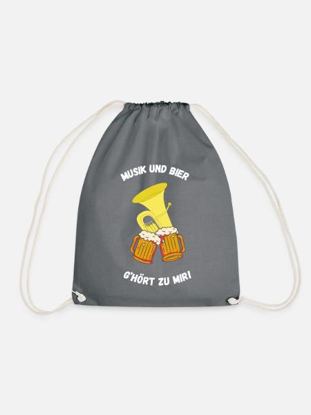 Musik und Bier! - Turnbeutel - Grau