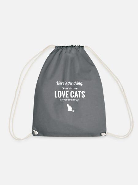 Katzenspruch - Katzen - Katze - Katzenfans - Turnbeutel - Grau