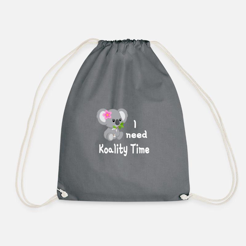 Koala braucht Koality Time - Turnbeutel - Grau