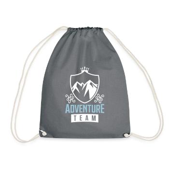 mountains wappen berge team - Turnbeutel - Grau - Vorne