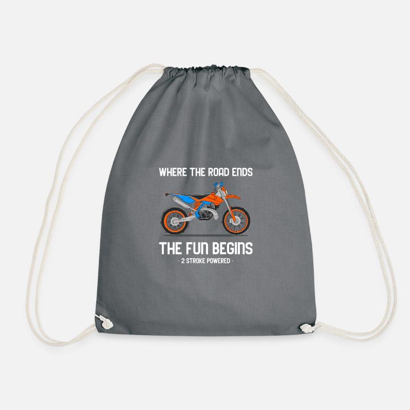 Enduro motorcycle print - Drawstring Bag - grey