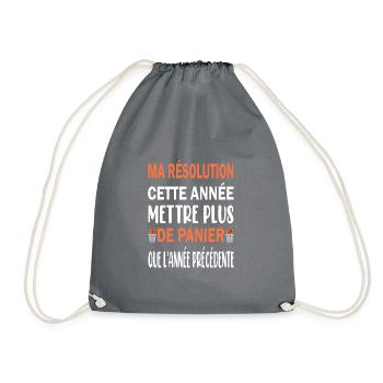Ma résolution cette année mettre plus de panier - Sac de sport léger - gris - Devant